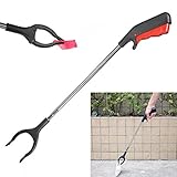 BROSHAN Arm Extension Picker Upper Ergonomic Aluminum Reacher Grabber with Rotating Claw Picker Uppe