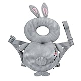 VIYOR 赤ちゃん 転倒防止 リュック クッション 頭 保護 セーフティ ヘルメット通気 出産祝い グレーウサギ メッシュ