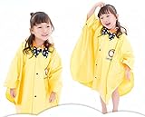 (チェリーレッド) CherryRed 子供 男女兼用 キッズ 超軽量 かわいい 撥水加工 レインウェア ポンチョ 雨具 小学生 通学 L イエロー