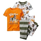 カーターズ（Carter's) 男の子用アニマルサファリWild About BEDTIME超たっぷり半袖パジャマ上下4点セット (12months(72-78cm)) [並行輸入品]