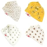 Zippy Fun Bandana Dribble Bibs for Baby Girls and Toddlers (Stylish Cream set, pack of 4)