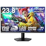 KOORUI ゲーミングモニター 24インチ 200Hz フルHD モニター IPSパネル 1ms（AdaptiveSync / HDMI×2 / DisplayPort / VESA対応 / ブルーライト軽減 / HDR400）、G2411P