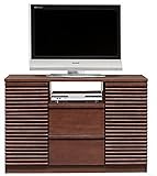 【日本製】和風モダン 2色対応 120cm幅テレビキャビネット 完成品（ナチュラル/ブラウン） (ブラウン)