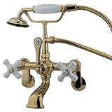 Kingston Brass CC59T2 Vintage Leg Tub Filler with Hand Shower, Polished Brass [並行輸入品]