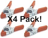 Lot of 4 - 6 inch Clamp Large Heavy Duty Spring Metal - 3 inch Jaw opening by Tools & More