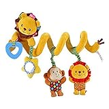 HOSIM かわいいライオンの音楽ベルベッドベビーベッド Pram のおもちゃミュージカルベビーベッドベビーカー 後処理アクティビティギフトおもちゃミラーデザイン