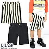 (ディラッシュ) DILASH 秋'14 太ストライプ＆無地厚手天竺ハーフパンツ(4.5丈) 140 クロ