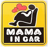 E-Fly MAMA IN CAR 妊婦 乗車中 セーフティー反射ステッカー シール デカール 外貼り (D Type)