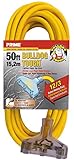 Prime Wire & Cable LT611830 50-Foot 12/3 SJTOW Bulldog Tough Heavy Duty Triple-Tap Extension Cord wi