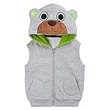 (チェリーレッド) CherryRed キッズ 子供服 女の子 男の子 ベスト 袖なし ベビーベスト秋冬 可愛い 裏起毛 130 グレー