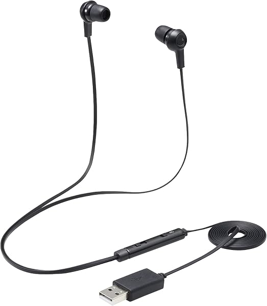 エレコム ヘッドセット 有線 イヤホンマイク USB接続 ステレオ ブラック HS-EP17UBK - 1