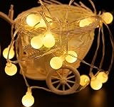 halomy LEDストリングライト イルミネーションライト ボールライト 50球 5M 単三電池式 2モード点灯 クリスマス パーティー 結婚式 誕生日 室内室外 飾りライト(電球色)
