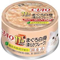 CIAO 11歳からの かつお白身 柔らかフレーク 24×2箱 Amazon.co.jp: チャオ ホワイティ 缶 11歳からのかつお白身（柔らか