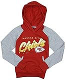 NFL Kansas City Chiefs Big Girls Youth Craftedフリースプルオーバーパーカー、レッド