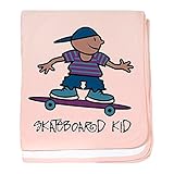 CafePress – スケートボードKid幼児毛布 – スーパーソフトベビー毛布、新生児おくるみ ピンク 04726726506832E