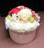 フラワーケーキ☆カップケーキ[陶器　B] プリザーブドフラワー