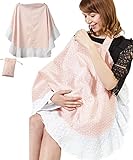 Sweet Mommy 授乳ケープ 大判 日本製ソフトワイヤー入り 春夏カラーはコットンレースフリル 秋冬カラーはコットン裏地 ポーチ付き フラワーピンク