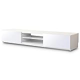 DORIS ドリス テレビ台 ローボード 幅180 前面鏡面仕上げ 65型 組立式 ホワイト ルクス180【13340】