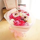 【ベルシック】 フレグランスソープフラワー　ローズ＆ガーベラ・ピンク　ほのかに香るお花　 枯れないお花　　お祝・お見舞い　ギフトクリアバック付　　＜送料無料（一部地域を除き）＞ (ピンク)