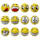 HuntGold 12pcsソフトFun Face Balls [ストレスリリーフ]リラックスEmotionalおもちゃホームオフィス休日、面白い装飾アクセサリー、素晴らしいギフト