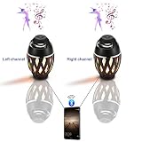 sumaote LED FlameランプBluetoothスピーカー、トーチAtmosphereライト&アウトドアポータブルステレオスピーカー低音強化とHDオーディオ 2 pack ブラック WN90