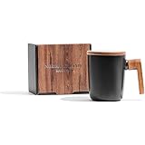 Clapoyis マグカップ コーヒーカップ 白 黒 2色 ふたつき セラミック 無地 おしゃれ 北欧 ブラック 陶器 C003-02