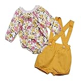 杜屋トヤ　新生児服　上下セット　花柄　無地　長袖Ｔシャツ ロンパース　オーバーオール　ショーツ　かわいい　洋式　秋　冬　カジュアル　遊び　お出かけ　プレゼント　女の子　男の子　ユニセックス　赤ちゃん　