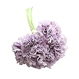 POTOJP 造花 手作り 造花 カーネーション ブーケ 枯れないお花 本物みたい 工芸 高級 贈り 壁掛け 結婚式 誕生会 二次会 お祝い 花束プレゼント インテリア 华道 (パープル)