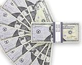 リアルな両面Prop Money – セットof 100 50ドルDollar Bill合計5 , 000ドルwithブラック通貨ストラップ – Full印刷用紙Cashムービー、テレビ、ビデオ、ほど