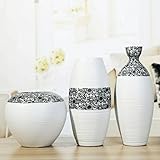 セラミック花瓶3ピースの現代的なシンプルな家の装飾花プラグインの部屋のテレビキャビネットの工芸品