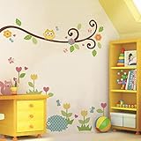 bibitime Cartoon Owlsツリーブランチ壁デカールアートステッカーの保育園寝室子供部屋装飾 Reference 2562