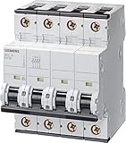 Siemens 5SY46636 Supplementary Protector, UL 1077 Rated, 3 Pole Breaker + Neutral, 63 Ampere Maximum