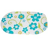 Warrah滑り止め浴槽マット子供用かわいいシャワーマット滑り止め天然ゴム防かびCartoonベビーバスマットExtra Long , 16 " W x 29インチL (フロー)