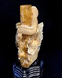 天然 ルチルクォーツ 手彫り 彫刻 龍神様 （白龍） 手磨き仕上げ 高級品 置物 （タイチンル...