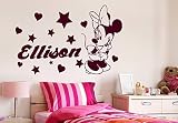 Minnie Mouse Wall Decals Girl Personalized Name Decal Vinyl Star Heart Baby Room Kids Nursery Sticke