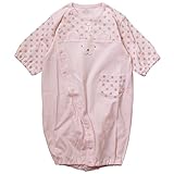 《初夏盛夏対応》(日本製) Pample Mousse(パンプルムース) 針抜き天竺7分袖1ポイント刺繍2WAYドレス 50cm ~ 70cm /PK NO.DP-72551