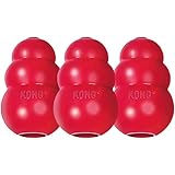 KONG - Classic Dog Toy - Durable Natural Rubber - Fun to Chew, Chase and Fetch - for Small Dogs (Pack of 3)