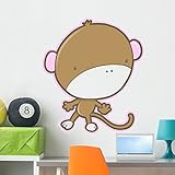 Wallmonkeys wm136347 Cute Baby Monkeyピールとスティック壁デカール 36"H x 25"W - Large GEN-11081-36