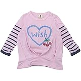 【春物】 chocola(ショコラ) 天竺チュニック長袖Tシャツ 80cm/コンボーダー NO.CH-1621-13050