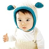 Meilleur reve(メイヤーリーブ)【耳まであたたか＆選べる2色】ベビー キッズ 赤ちゃん 帽子 男の子 女の子 子供 用 ふわふわ キュート 防寒 柔らか ニット 帽 耳あて ハット 出産祝