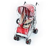 Pinji ベビーカーレインカバー フロントオープン ベビーカー用レインカバー タンダードタイプ 透明 防水 雨雪対応 汎用型 (黒)