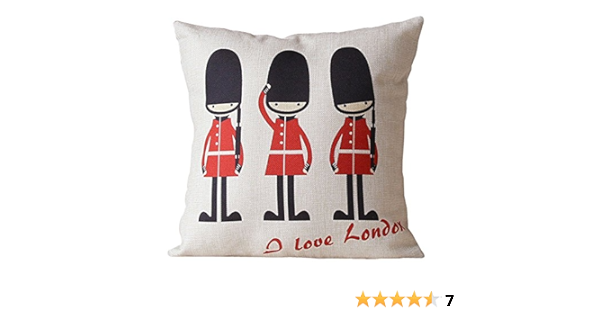 Amazon Co Jp 選べる イラスト クッション カバー イギリス ロンドン 兵隊 ホーム キッチン