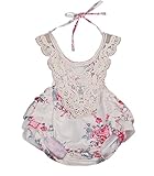 夏　可愛い　赤ちゃん　露背係　レース　sunsuit　　新生児　女の子　ワンピース　ロンパース (0-6月, メートル白)