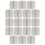 ラウンドコーナードアヒンジ3 – 1 / 2 x 3 – 1 / 2インチ5 / 8で。半径、サテンニッケル 18 Pack of Door Hinges シルバー 20-2481