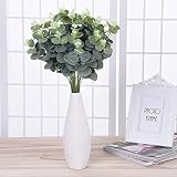 Korge-buyシミュレーションユーカリの花 造花 人工観葉植物 観葉植物 玄関 オフィス 花 雑貨 花 多肉 植物 鉢植え 2個入り
