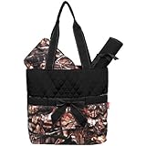 Quilted Camo Print 3pc Diaper Bag (Black) by NGIL