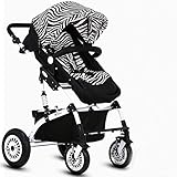 両対面型　ハイシート ベビーカー　ハイシート 折りたたみ ダブルホイール 通気性良い　サスペンション機能 ベビーカー (ブラック)