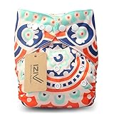 iZiv新生児1厚いおむつ付きオーガニック幼児防水/調整/再利用可能/洗えるポケット布おむつのフィット赤ちゃん0.5-3歳（虹）