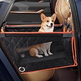 NICEUS 【2025新型】ペットドライブシート ペットドライブボックス 犬 ドライブボックス 折りたたみ式 大型犬・中型犬・小型犬 猫用 半囲い型 飛び出し防止 防水・耐摩耗・滑り止め・汚れ防止 犬 車 シート 後部座席専用 簡単取り付け 全車種対応 (ブラック, L)
