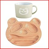 プチママン パンダ お食事セット ウッドトレイ マグカップ セット お子様へのプレゼントにピッタリ！子供 キッズ 赤ちゃん ベビー プレゼント ギフト ウッドプレート 誕生日 出産祝い 木の食器 トレ